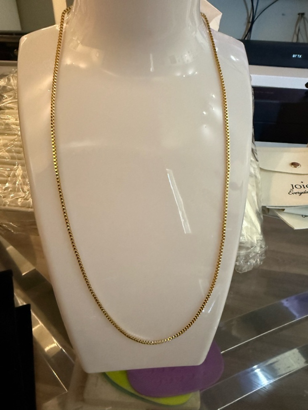 Box Chain Necklace 18 K Gold Plated